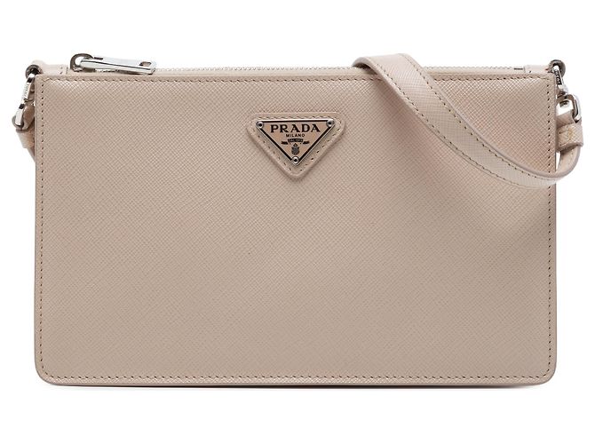 Bolsa de Ombro Prada Brown Mini Saffiano Lux Marrom Carne