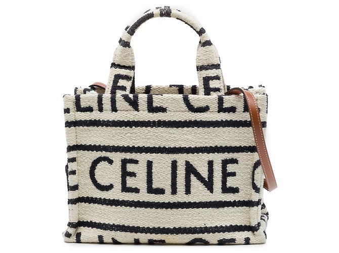 Céline Celine Beige Small Canvas Cabas Thais Satchel