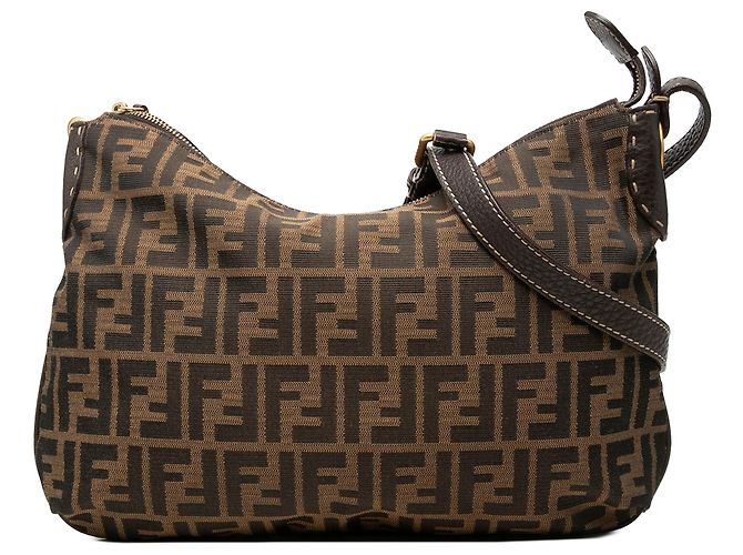 Borsa a tracolla Fendi Brown Zucca Canvas Marrone