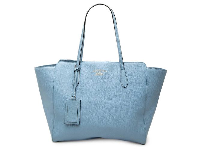 Gucci Swing Tote Medium em pele de vitelo Azul Azul claro
