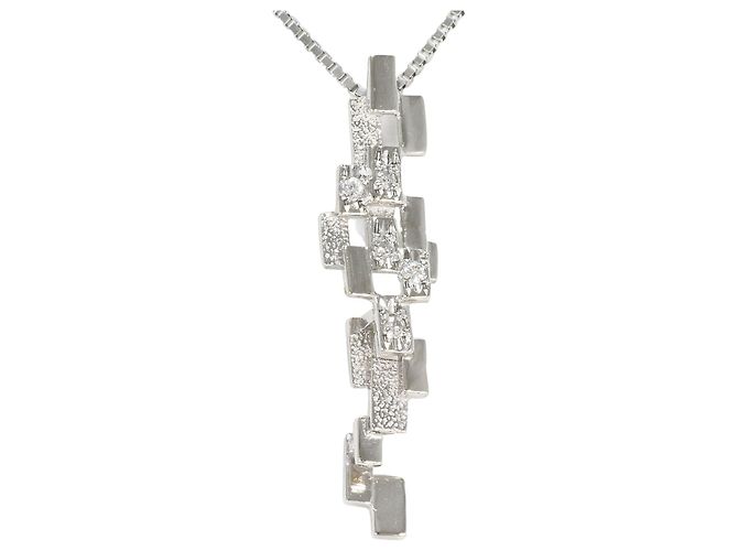 Autre Marque Platinhalskette mit Diamant