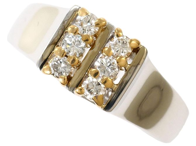 Autre Marque Ehering aus 14K Gold und Diamanten Golden
