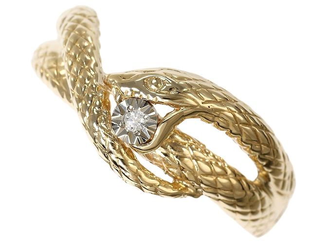 Autre Marque Ehering aus 10K Gold mit Diamanten Golden