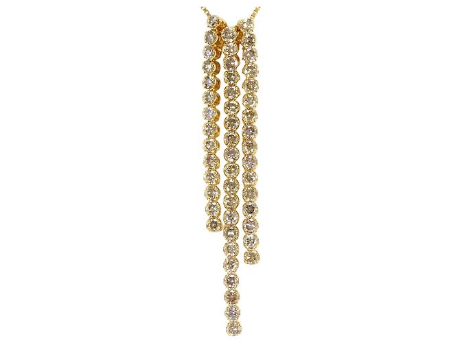 Autre Marque Collar de oro amarillo 18K con diamantes marrones Castaño Dorado