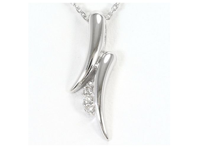 Autre Marque Colar de ouro branco 18K e diamantes Dourado