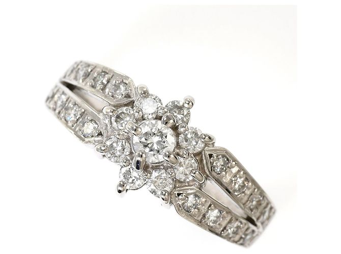 Autre Marque Ehering aus 18K Weißgold mit Diamant Golden