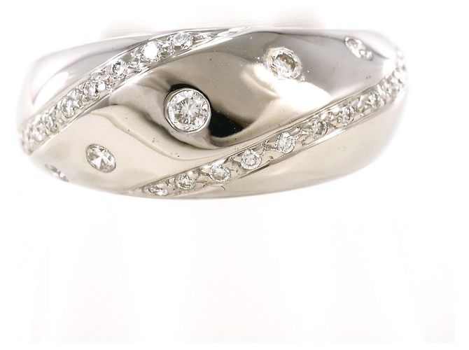 Autre Marque Ehering aus 18K Weißgold mit Diamanten Golden