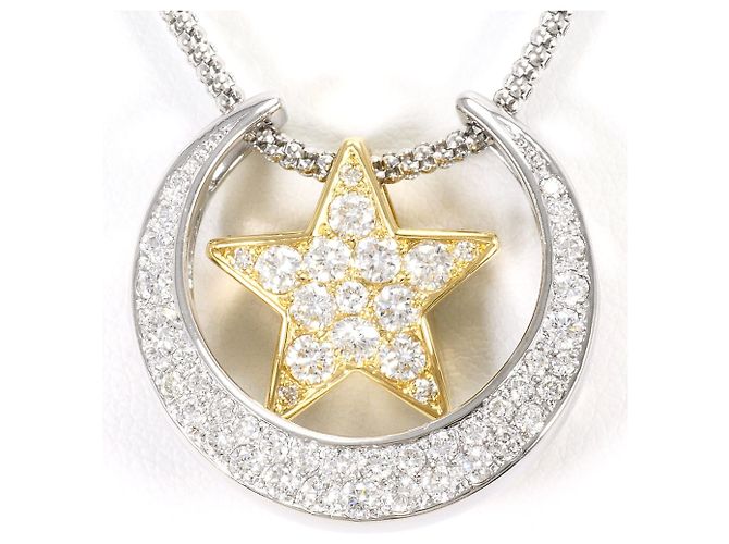 Autre Marque Collana in oro 18K e diamanti Bianco Giallo