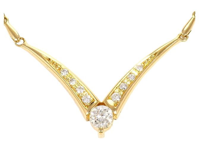 Autre Marque Collar de oro amarillo 18K con diamante Dorado