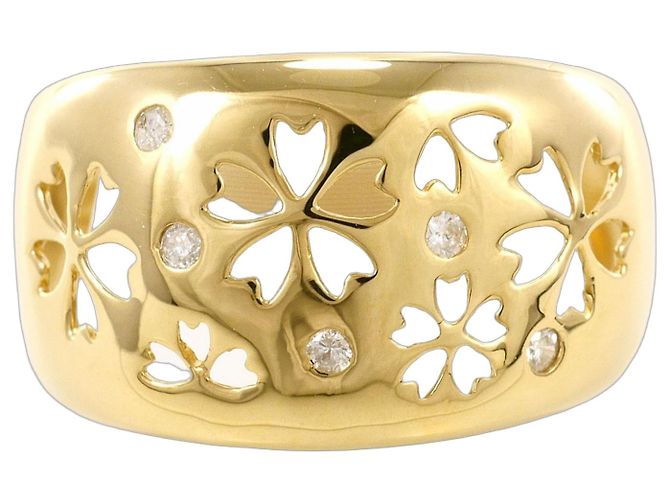 Autre Marque Ehering aus 18K Gelbgold mit Diamanten Golden