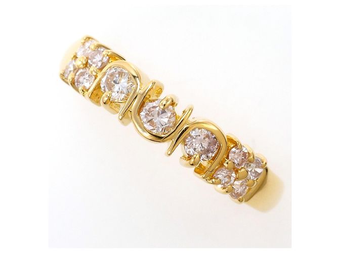 Autre Marque Ehering aus 18K Gelbgold mit Diamanten Golden