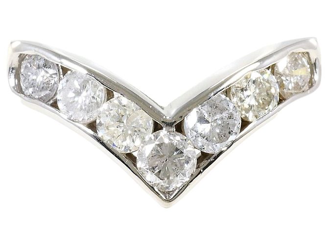 Autre Marque Platin 900 Bandring mit Diamant