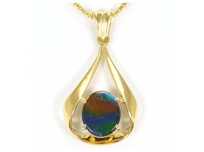 Autre Marque Collana in oro giallo 18K con ammolite D'oro
