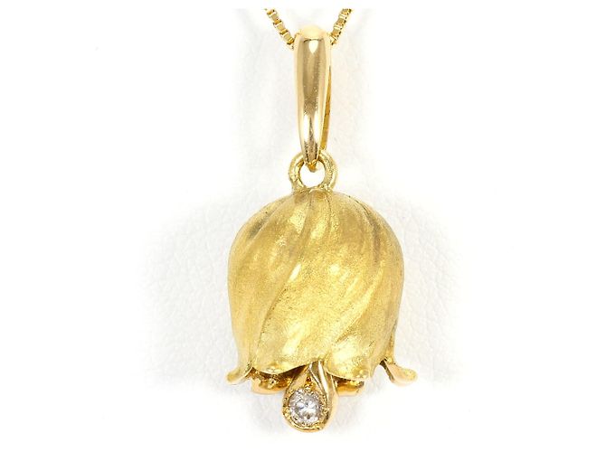 Autre Marque Collar de oro amarillo 18K con diamante Dorado