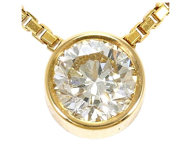 Autre Marque Collar de oro amarillo 18K con diamante Dorado