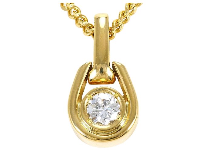Autre Marque Collar de oro amarillo 18K con diamante Dorado