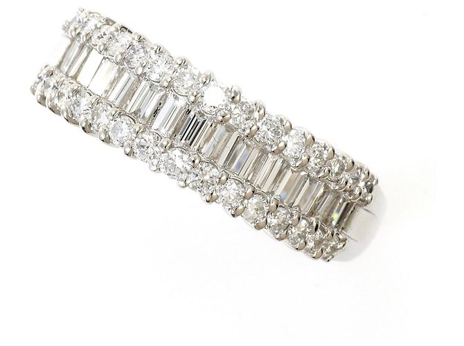 Autre Marque PT900 Platin-Bandring mit Diamant