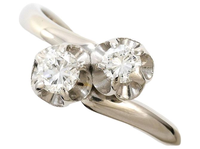 Autre Marque Anel Aliança de Platina com Diamante