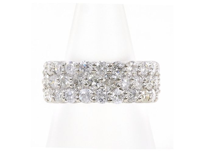 Autre Marque Platin-Bandring mit Diamant