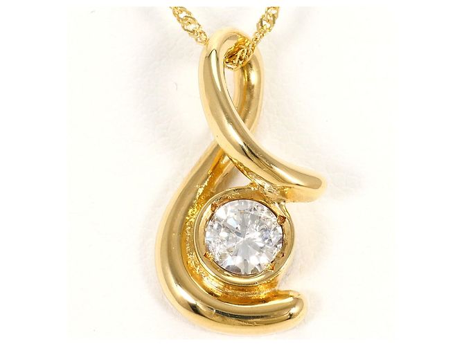 Autre Marque Halskette aus 18K Gelbgold mit Diamant Golden