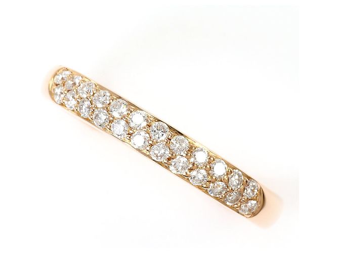 Autre Marque Anel aliança em ouro rosa 18K e diamantes Dourado