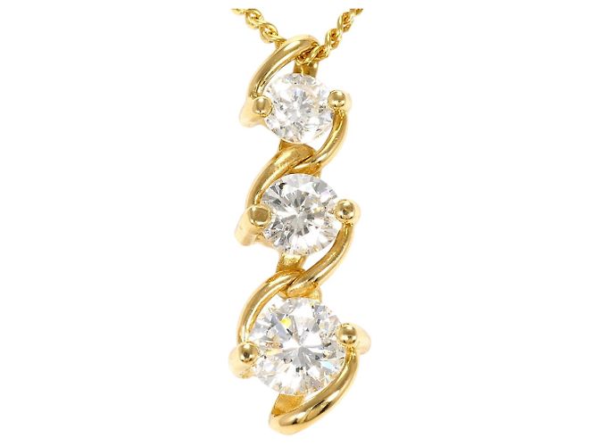 Autre Marque Collar de oro amarillo 18K con diamante Dorado