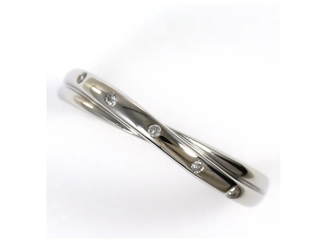 Autre Marque Platin-Bandring mit Diamant