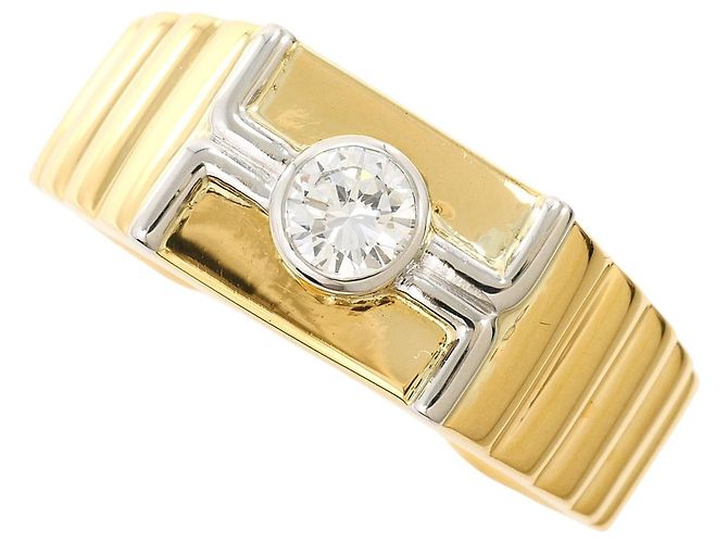 Autre Marque Ehering aus Platin und Gelbgold mit Diamant Golden