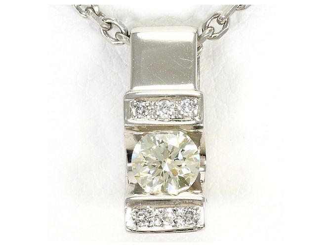 Autre Marque Collar de platino con diamante amarillo
