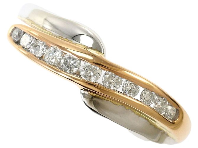 Autre Marque Anel aliança elegante de diamante 18K