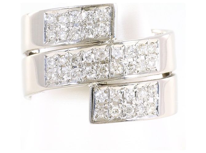 Autre Marque Platin 900 Bandring mit Diamant