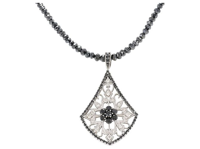 Autre Marque Collar de oro blanco de 18K y diamantes Dorado