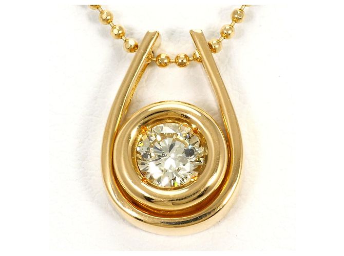 Autre Marque Collar de oro amarillo 18K con diamante Dorado