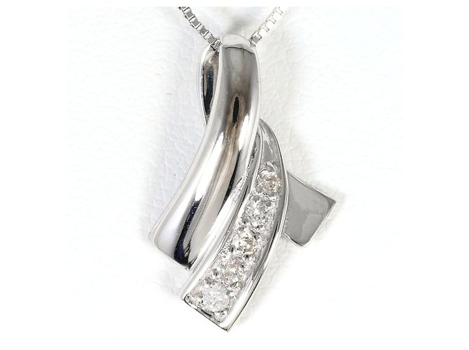 Autre Marque Halskette aus 14K Weißgold mit Diamant Golden