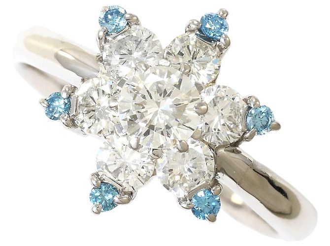 Autre Marque Anel Aliança de Platina com Diamantes
