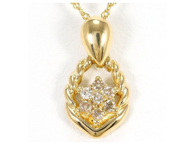 Autre Marque Collar de oro amarillo 18K con diamante Dorado
