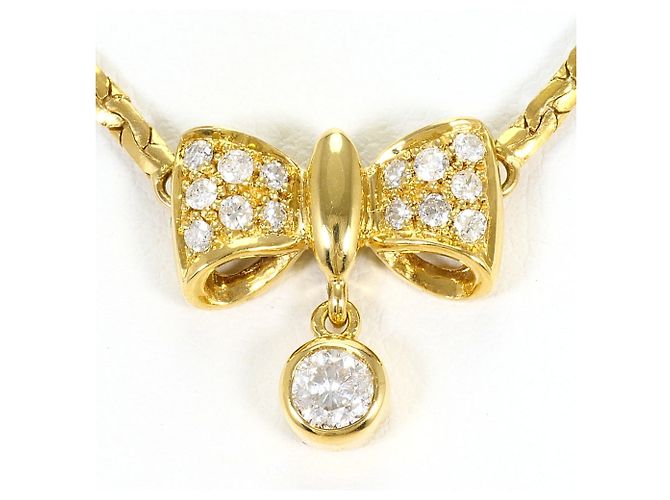 Autre Marque Collar de oro amarillo 18K con diamante Dorado