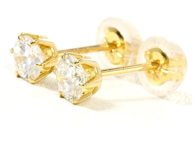 Autre Marque Orecchini a lobo in oro giallo 18K e diamanti D'oro