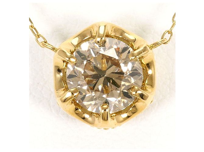 Autre Marque Collar de oro amarillo de 18K y diamantes marrones Dorado