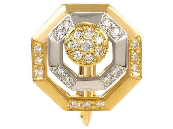Autre Marque Orecchini a lobo in platino PT900 e oro giallo 18K D'oro