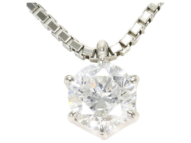 Autre Marque Platinhalskette mit Diamantanhänger