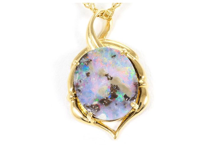 Autre Marque Collana in oro giallo 18K con opale D'oro