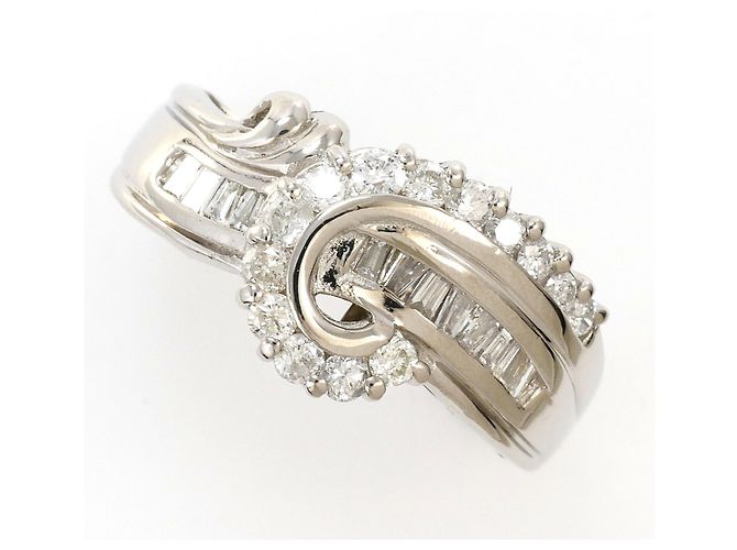 Autre Marque Platin-Ehering mit Diamant