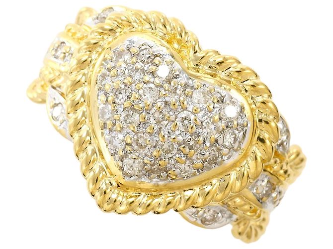 Autre Marque Goldbandring 18K mit Diamant Weiß Golden