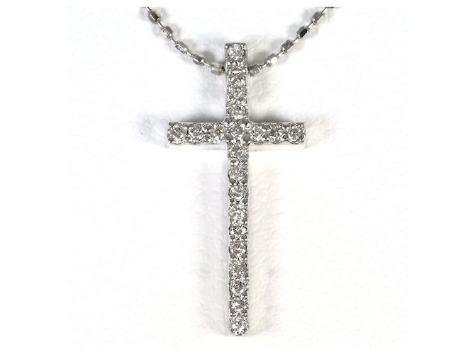 Autre Marque Collar de oro blanco de 18K y diamantes Dorado