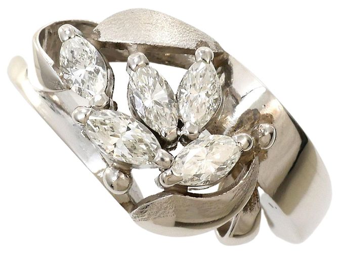 Autre Marque Platin-Ehering mit Diamant