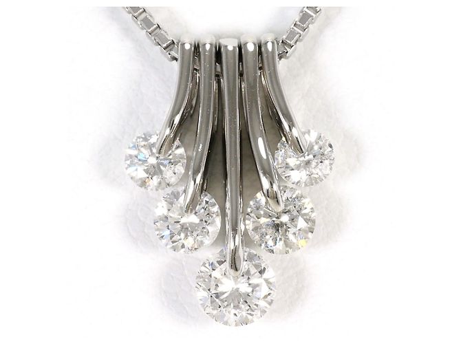 Autre Marque Platin-Diamant-Halskette
