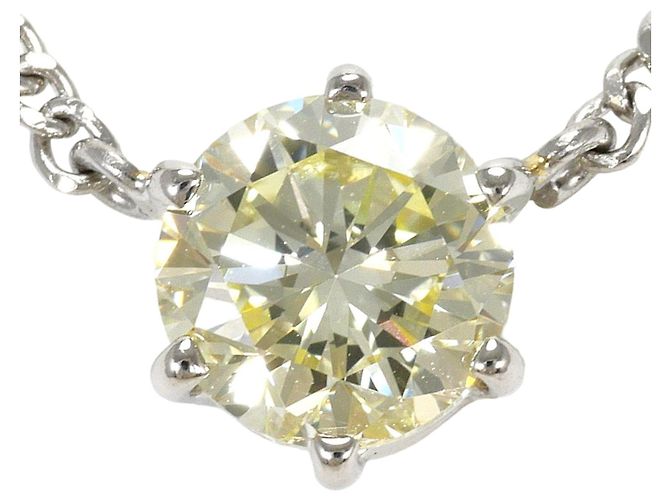 Autre Marque Collar de platino PT850 con diamante amarillo