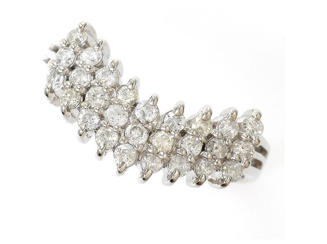 Autre Marque Platin-Bandring mit Diamant