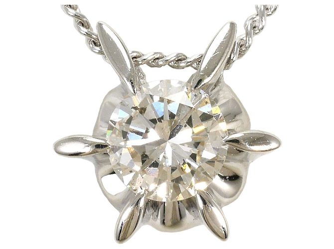 Autre Marque Platinhalskette mit Diamant